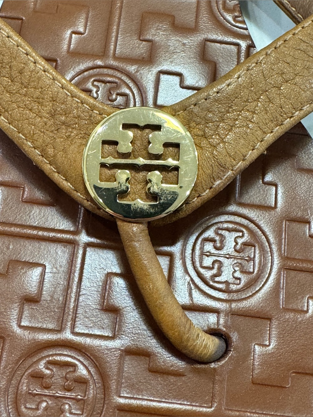 Tory Burch Brown Sandals Size 7 Leather Flip Flop/Thong - Picture 6 of 9